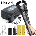 XHP90.2 4-ядерный светодиодный фонарик с функцией внешнего аккумулятора Usb Перезаряжаемый 18650 или 26650 аккумулятор с зумом XHP70.2 алюминиевый фонарь