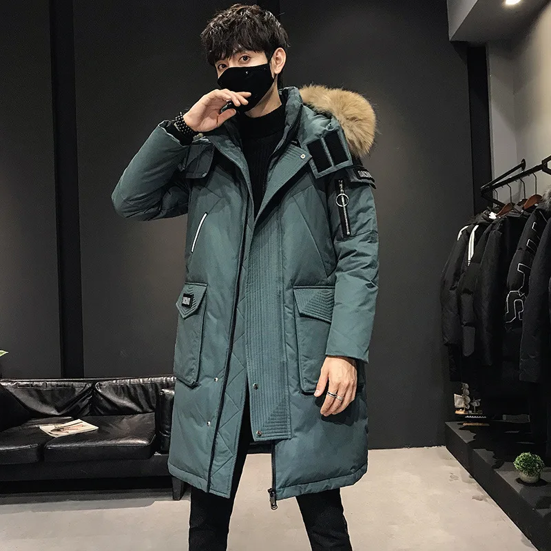 2021 Fashionable Coat Thicken Jacket men Hooded Warm Lengthen Parka Coat White duck down Hight Quality male New Winter Down Coat