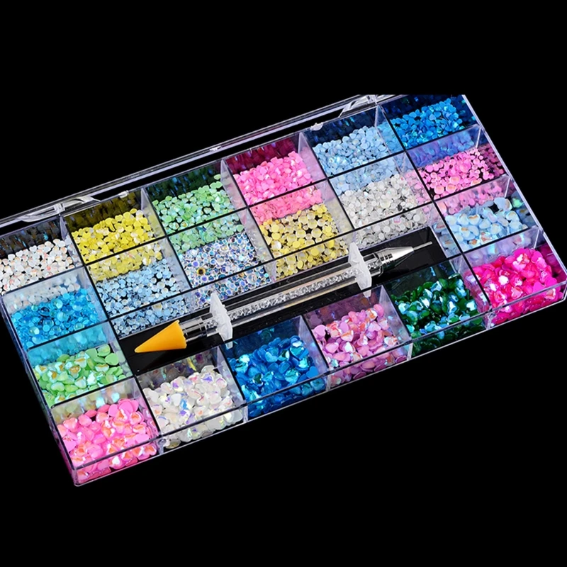 

Rhinestones Crystals Gems Jewels Set Multi Shapes Flat Back Diamond for Nail DIY Art Supplies Decoration Clothes Shoes