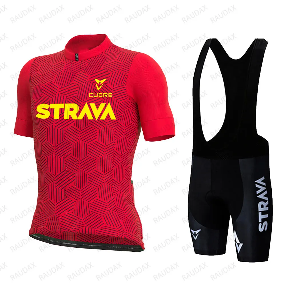 

Комплект для велоспорта STRAVA, Новинка лета 2021, трикотажные изделия с коротким рукавом для велоспорта, одежда для велоспорта, триатлона, Мужск...