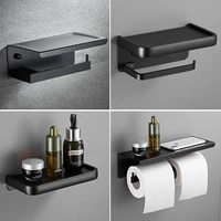 black wall mounted roll tissue toilet paper holder desk storage towel rack bathroom accessories kitchen ware toiletries shelves
