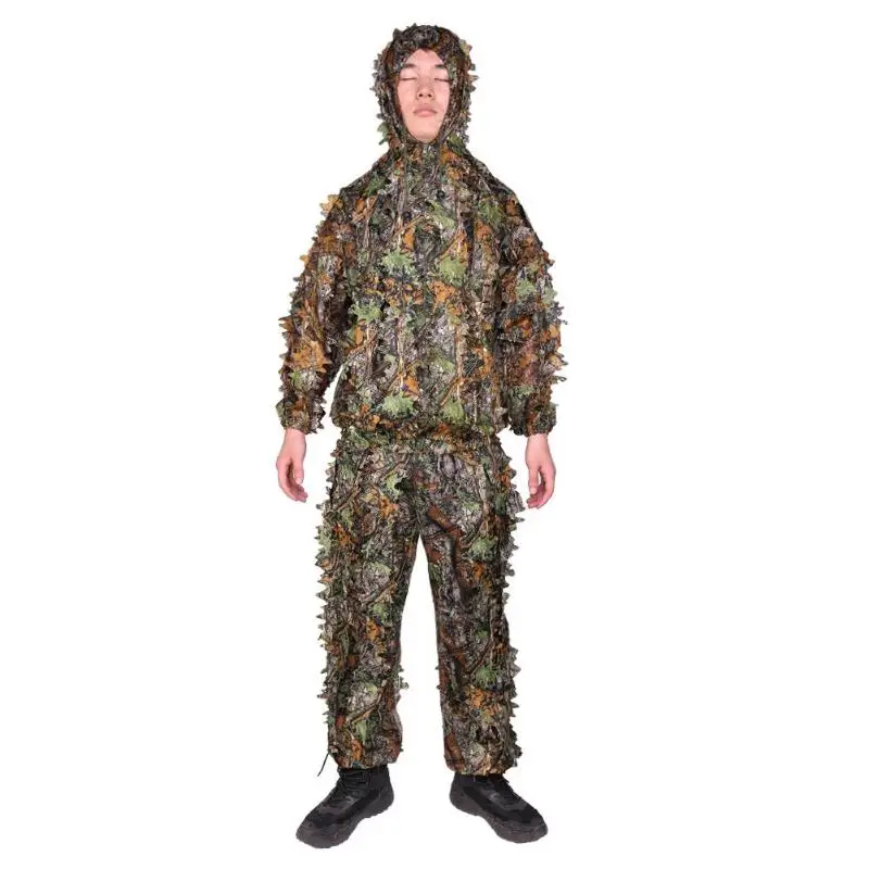 Новинка 2019 зимние костюмы Ghillie охотничья одежда с 3D листьями бионическая