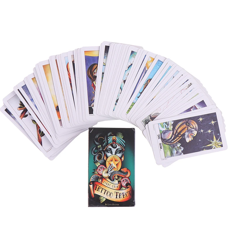 Eight Coins Tattoo Tarot Cards Oracle Prophecy Divination Deck Party Board Game Tarot Deck Board Game Cards 78PCS