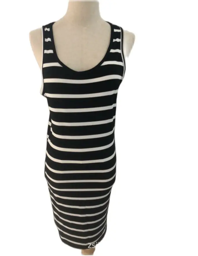 

ZSIIBO Vest Striped Sleeveless Skirt Women's Summer 2021 New Model