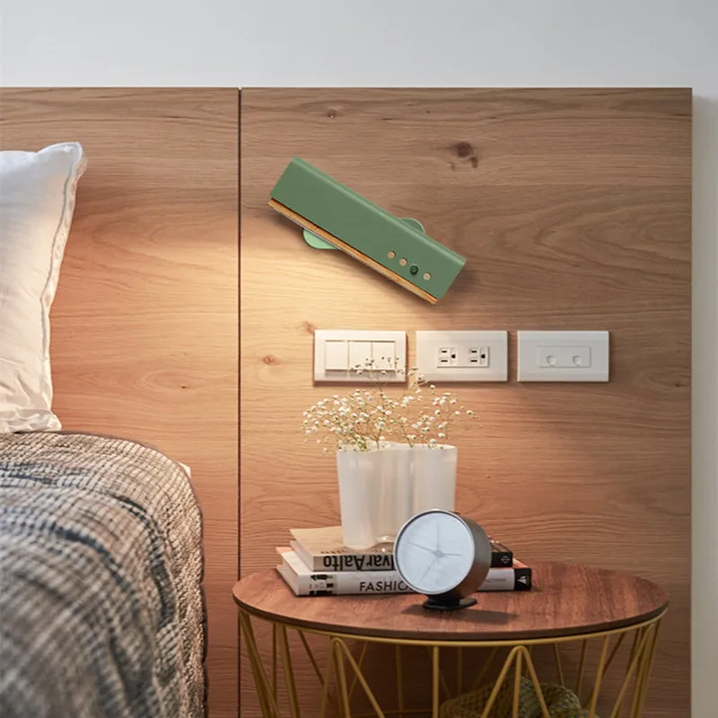 

Nordic Creative Macaron Corridor Led Wall Lamp Fashion Loft Wood Iron Bedroom Light Aisle Bar Cafe Clothes Indoor Wall Sconce
