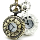 10 шт.лот винтажный античный Мини охотничий чехол с римскими цифрами круглые карманные часы ожерелья подвеска на день рождения рекламный подарок