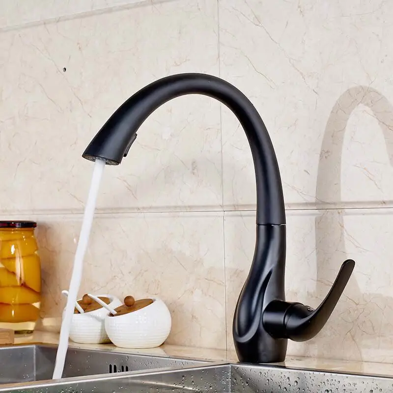 Кухонные смесители WZLY черный/хромированный латунный поворотный переключатель