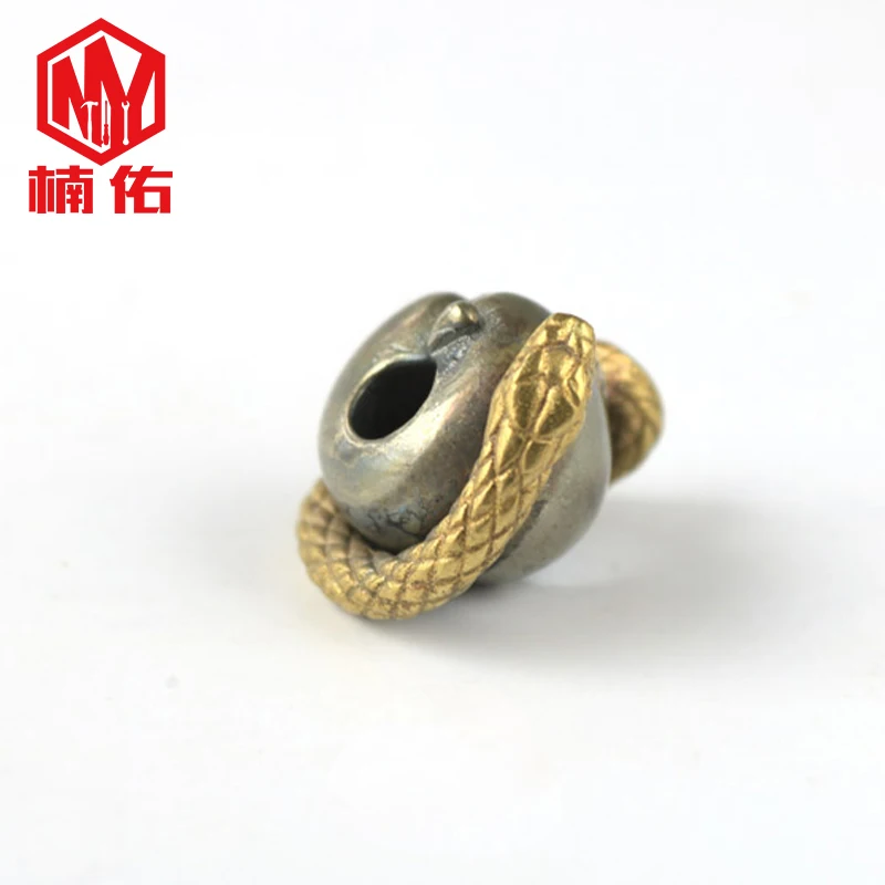 

1PC EDC Paracord Beads Serpent of Desire Retro Brass Copper Lanyard Pendants Knife Beads Umbrella Rope Cord Beads Pendants