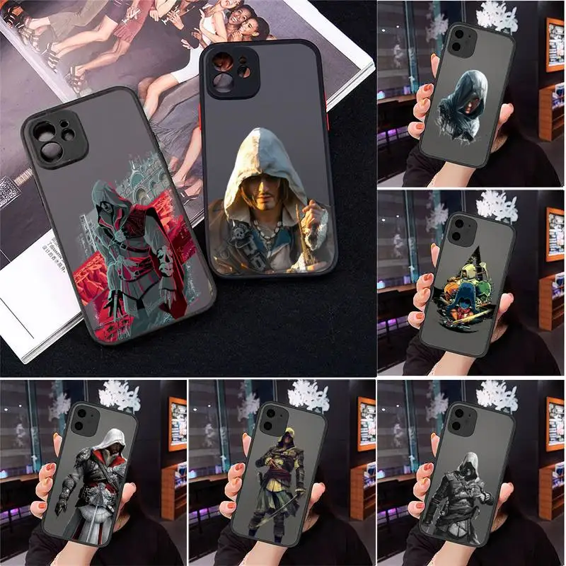 

assassin s creed Phone Case Matte Transparent for iPhone 7 8 11 12 s mini pro X XS XR MAX Plus Clear mobile bag cool funda