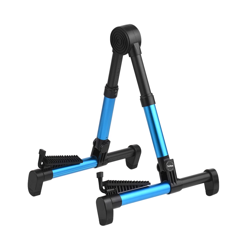 Blue Складной держатель для электрогитары, кронштейн, поддерживающий длину, растягивающийся вертикальный А-каркас для акустической гитары, Гавайские гитары, бас-скрипки - Цвет: Blue