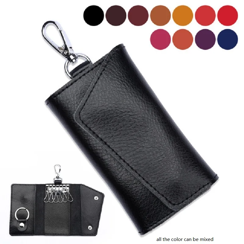 

6 Hooks Compact Leather Key Holder Wallet Kay Cover DOM-1141007