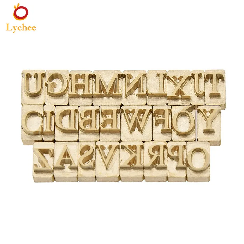 Алфавит латунь Пресс письмо резная печать инструмент железная Кожа Дерево DIY