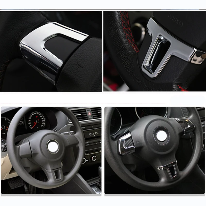 3 предмета, декоративная накладка на руль для Volkswagen VW Golf 6 MK6 Polo Jetta MK5 2009 2010 2011 Polo