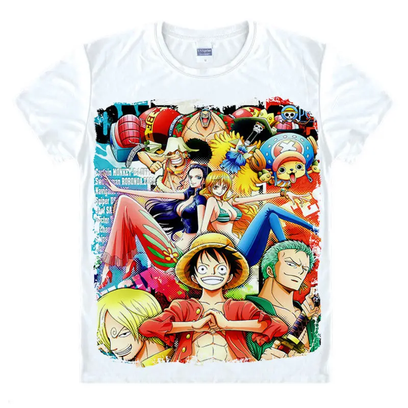Аниме ONE PIECE T Shirt Monkey D. Футболка Луффи Тони Чоппер Эйс летний модный Топ Цельный