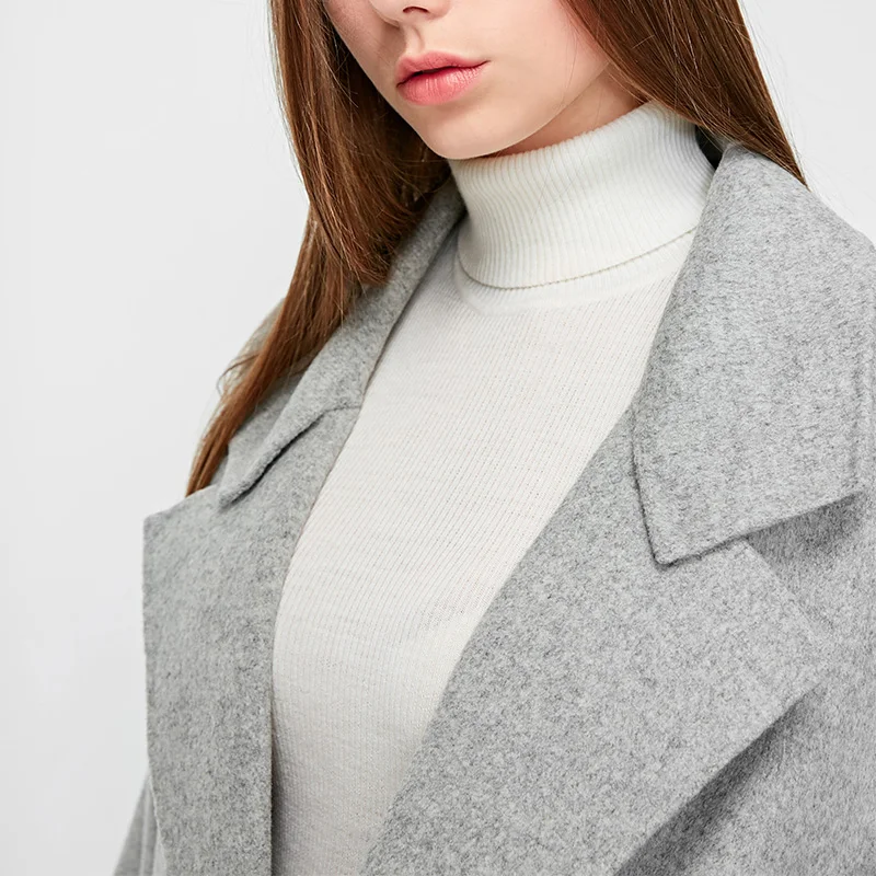 Vero Moda осень зима Drop-shoulder женщин поясом шерстяное пальто Верхняя одежда | 318327563