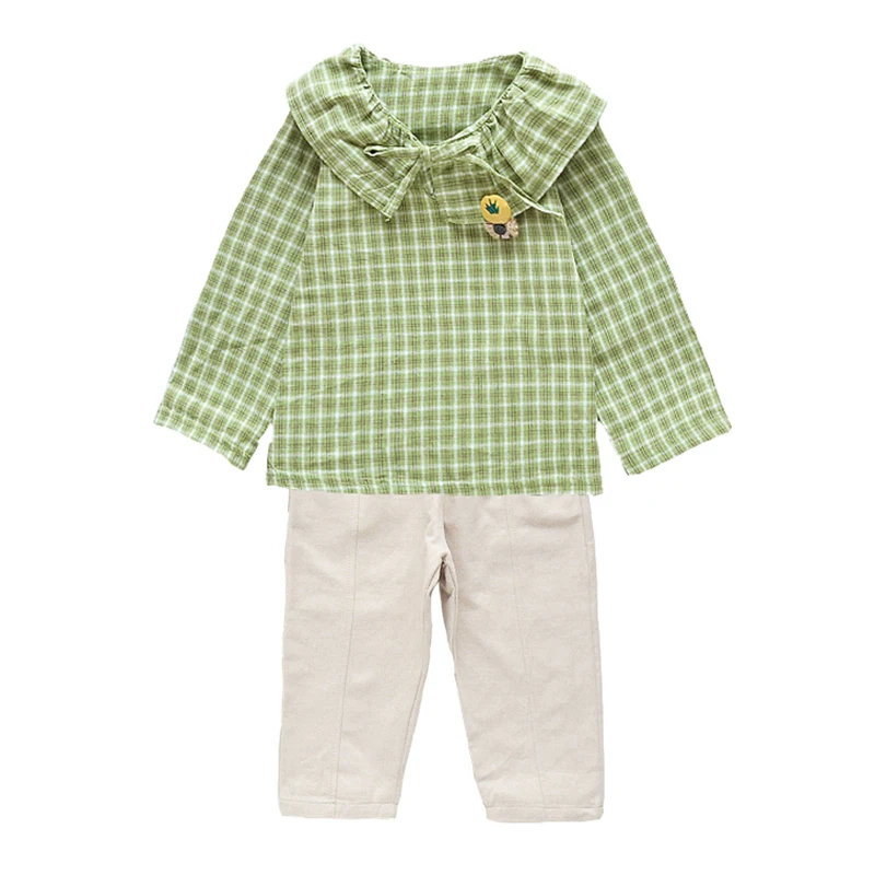 

Baby Girls Clothing Sets 2019 Autumn Kids Girl Clothes Long Sleeve Plaid T-shirt+Pants 2Pcs Outfits Children Clothing Suits