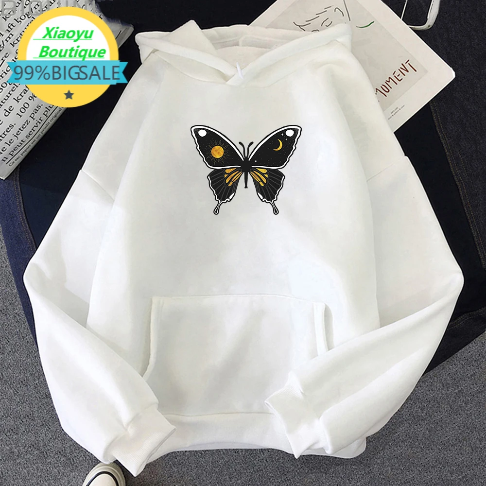 

Butterfly Print Graphics Hoodies Female Harajuku Streetwear Hip Hop Sweatshirts Women Hipster Casual Hoody Korean Style Clothes