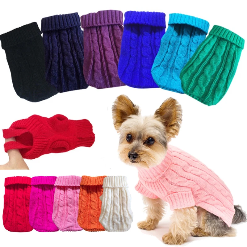 Pet Dog Sweaters Winter Pet Clothes for Small Dogs Warm Sweater Coat Outfit for Cats Clothes Woolly Soft Dog T Shirt Jacket