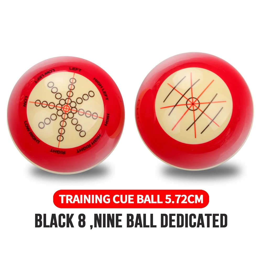 

CRICAL Billiard Ball Training Ball Phenolic Resin Red 6 Dot Spot Measly White 57.2mm Billiard Practice Training Cue Black 8 Ball