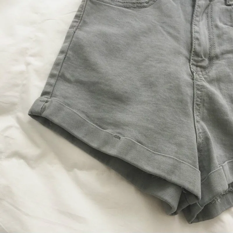 

Shorts Women Denim High Waist Slender Skinny Leisure Solid Summer All-match Mini Short Teens Harajuku Ulzzang Vintage Fashion