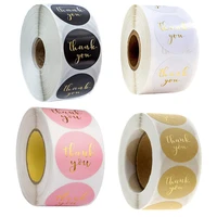 500pcsroll 2 5cm thank you stickers self adhesive envelope sticker gift bags boxes sealing labels scrapbooking diy supplies