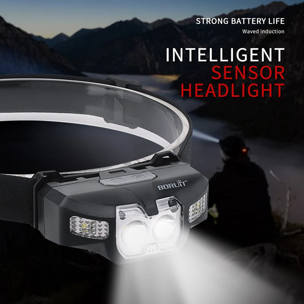 

USB LED Rechargeable Motion Sensor Headlight 5 Lighting Modes