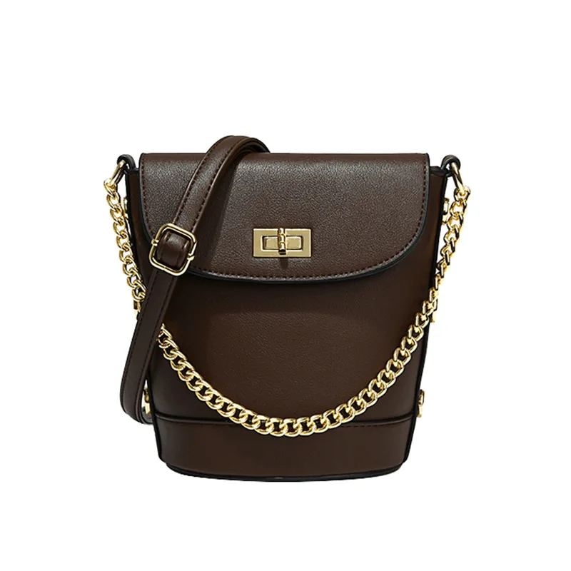 

2021 new women's shoulder bag fashion Korean style temperament versatile large-capacity messenger bucket bag