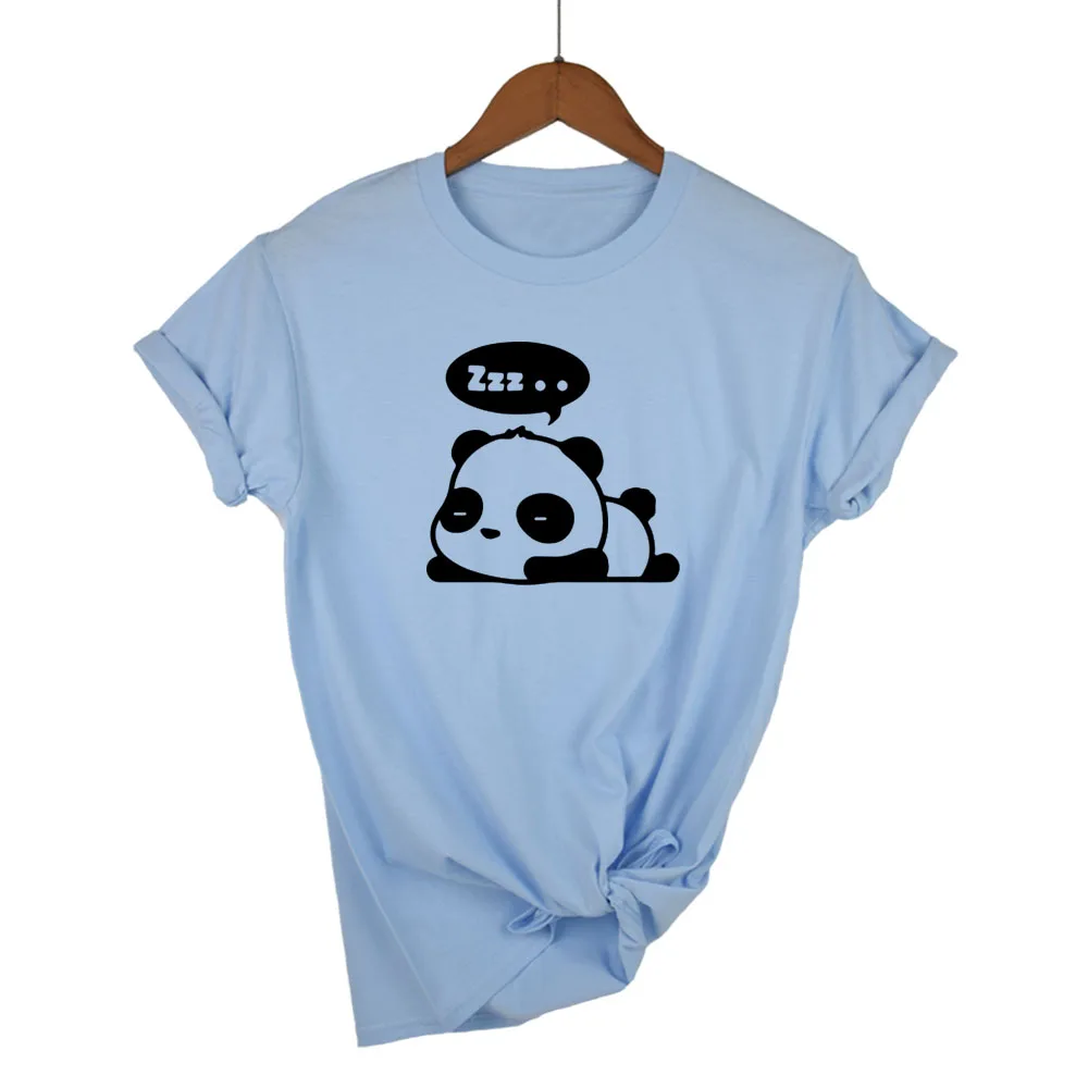 Топ качество хлопок мода Панда печать Свободная Женская футболка крутая