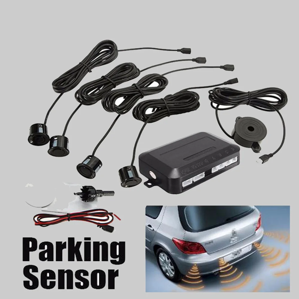 LED Display Car Parking Sensors 4 Radars Kits 22mm Ultrasonic Monitor Detector System Automobile Security Alert System