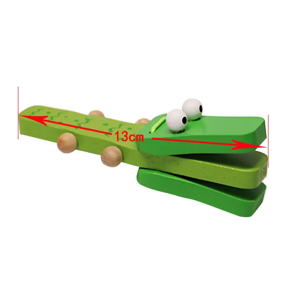 

Orff world Crocodile Shape Wooden Castanet Baby Musical Instrument Cartoon Baby Musical Educational Instrument Toy Rattle Toy