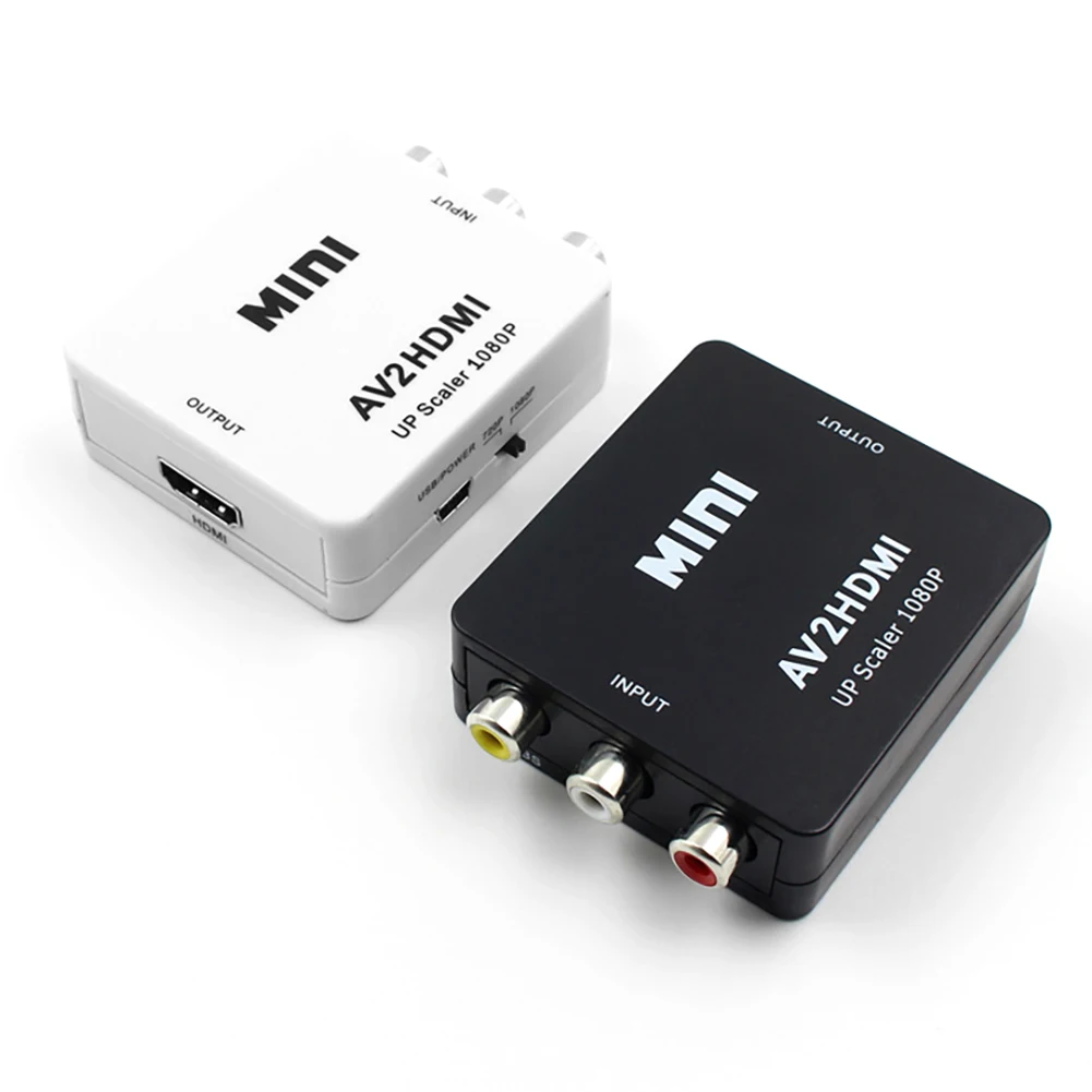 Мини AV2HDMI видео конвертер AV RCA CVBS к HDMI адаптер увеличитель 1080P с 3 5 мм аудио для ПК