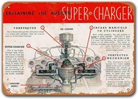 1936 auburn supercharger car metal tin sign sisoso vintage plaques poster garage man cave retro wall decor 12x8 inch