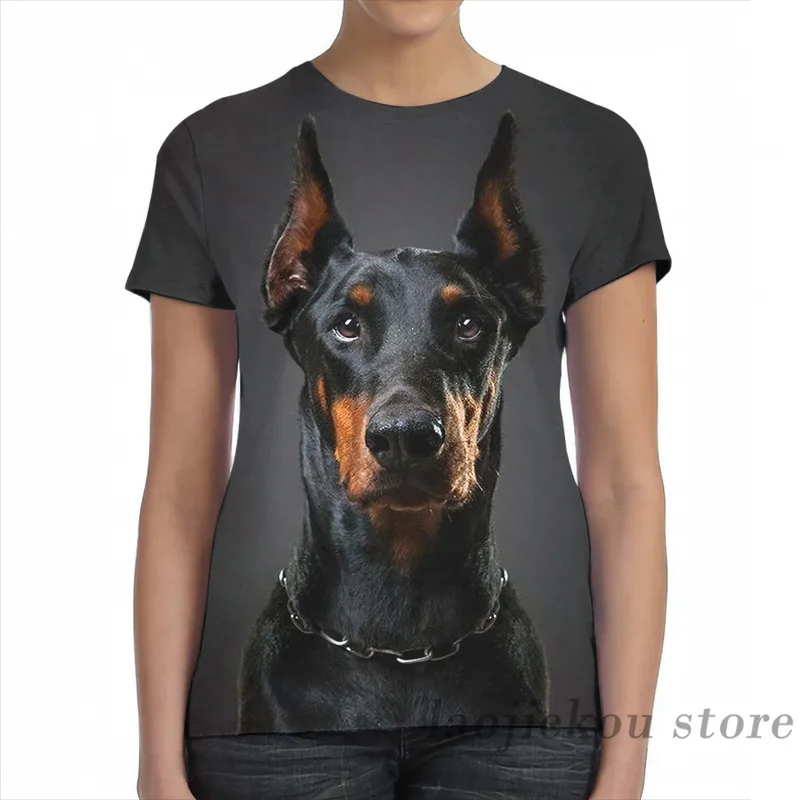 Футболка Doberman с принтом для мужчин и женщин модный топ коротким рукавом