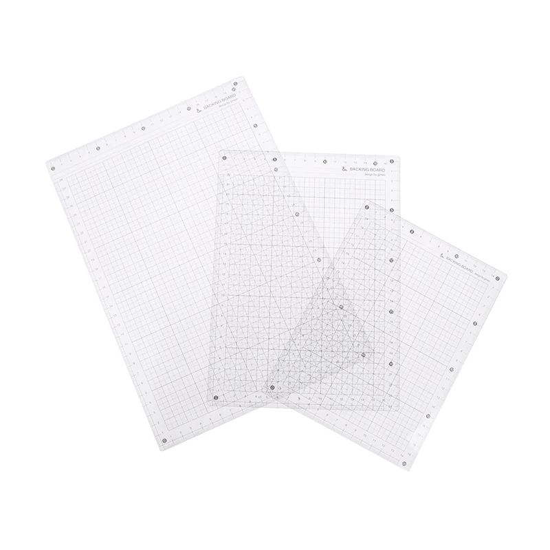 

Transparent Ruler Board A4 A5 B5 Students Writing Desk Pad PVC Grid Sewing Cutting Mats Drawing Clipboard Measuring Supplies