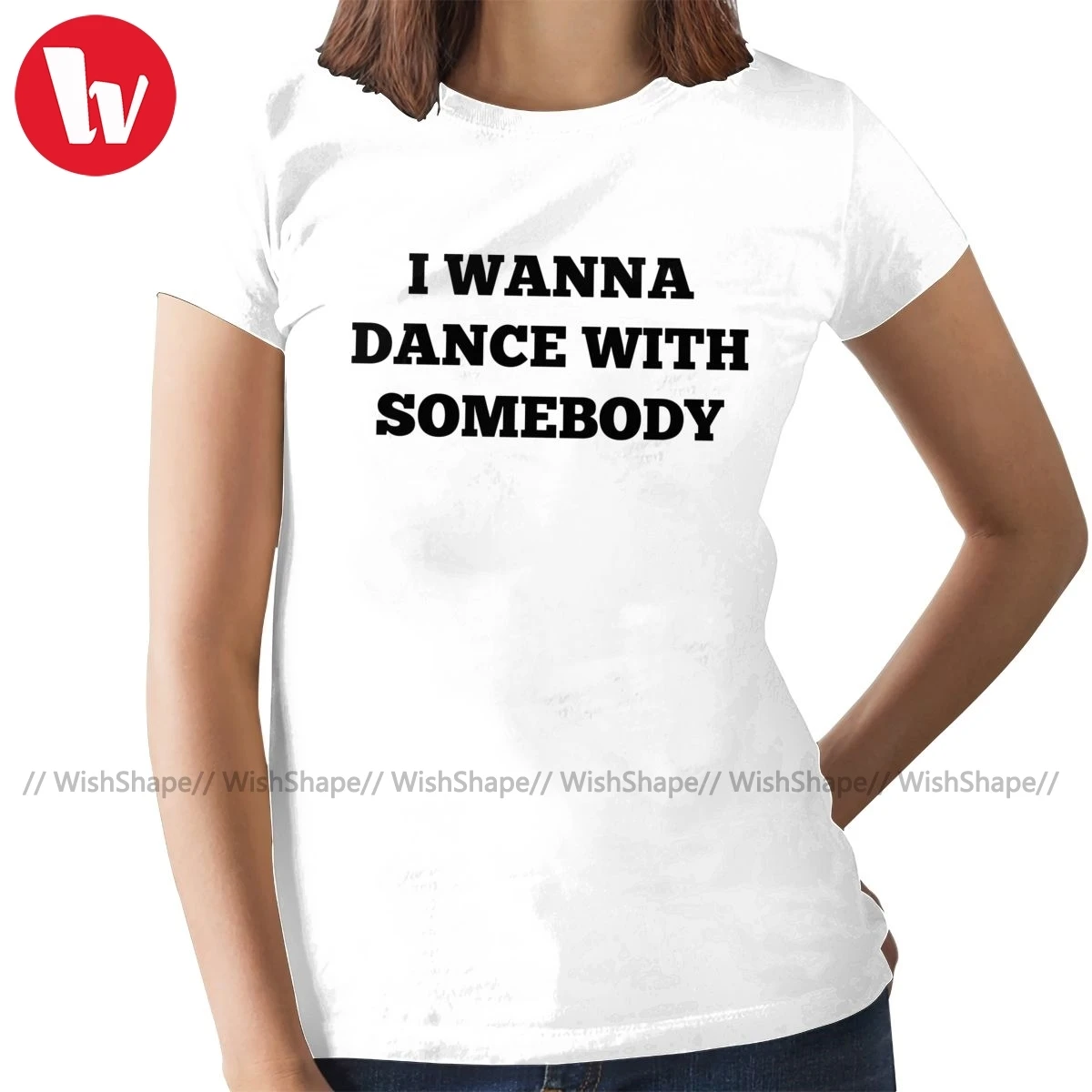 Whitney футболка &quotХьюстон&quot Я хочу танцевать с кем короткими рукавами рисунком