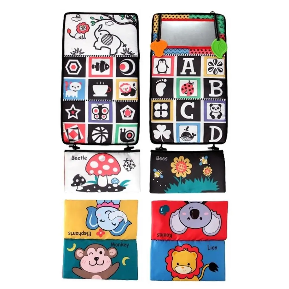 

Зеркало для пола Tummy Time, детское зеркало, высокая контрастность, детская игрушка, черно-белая с зубцами, моющаяся безопасная игрушка для живо...
