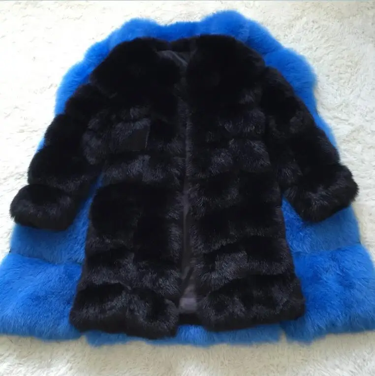 CP24 Black Новинка, куртка средней длины из искусственного лисьего меха, женская зимняя куртка из искусственного лисьего меха, женская теплая куртка из искусственного лисьего меха, женская меховая куртка - Цвет: CP24 Black
