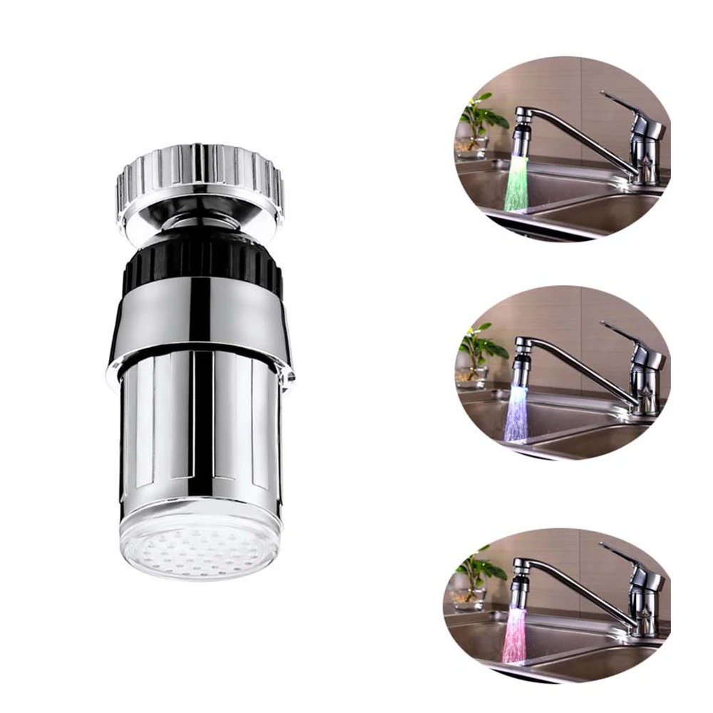 Разноцветная светящаяся насадка для водопроводной воды распылитель сияющий