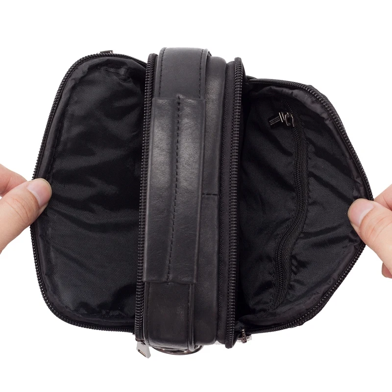 

YIANG Men's Crossbody Bag Large Capacity Handbag Leather Shoulder Bag Brown Business Casual Multifunction Bag