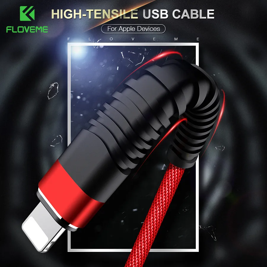 USB-кабель FLOVEME для iPhone 11 7 8 XR 5 В/2 А 1 м/2 м в оплетке | Мобильные телефоны и аксессуары