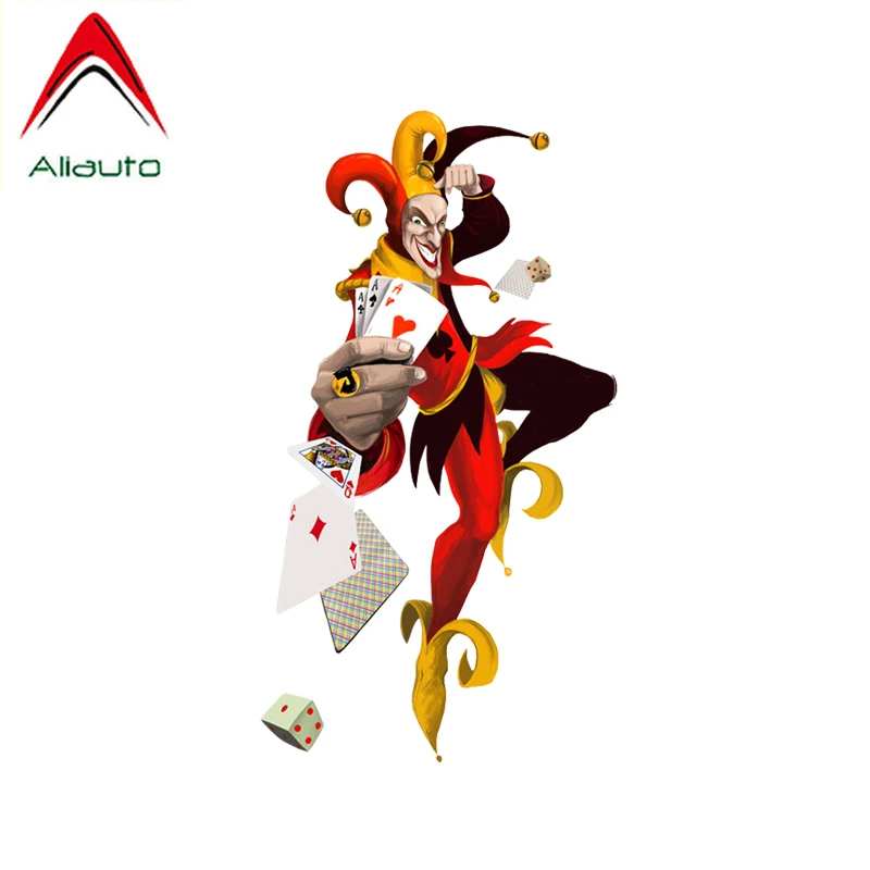 Aliauto Personality Funny Car Sticker Clown Poker Magic Waterproof Sunscreen Anti-UV Decal PVC Motorcycle 9cm*17cm | Автомобили и