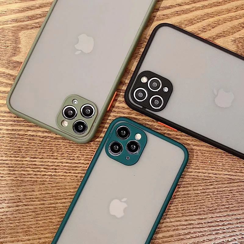 

Camera Protection Cases For iPhone 12 11 Pro Max mini XR XS Max X 8 7 6 6S Plus SE2 Matte Translucent Luxury Silicone Cover