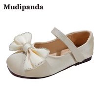 girls single shoes cute children bow low baby shoes shallowcomfortable princess shoes contracted beige bow new leather shoes