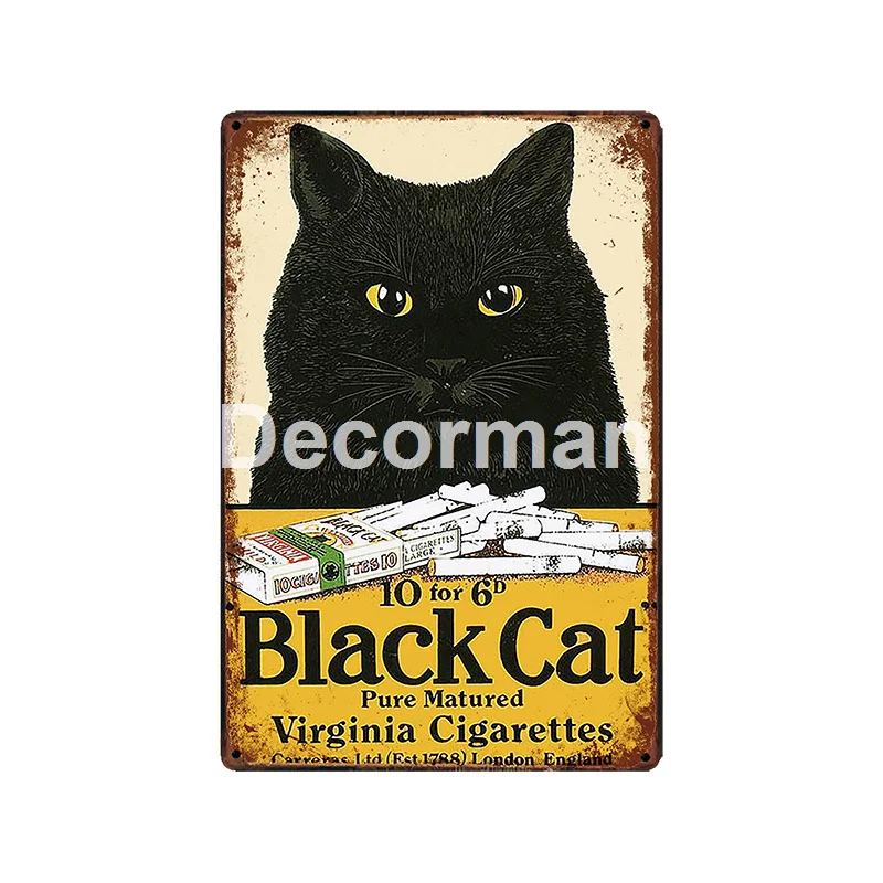 [DecorMan] Пользовательские животные жестяные знаки лиса для кошек собак кроликов сова настенные картины Бар