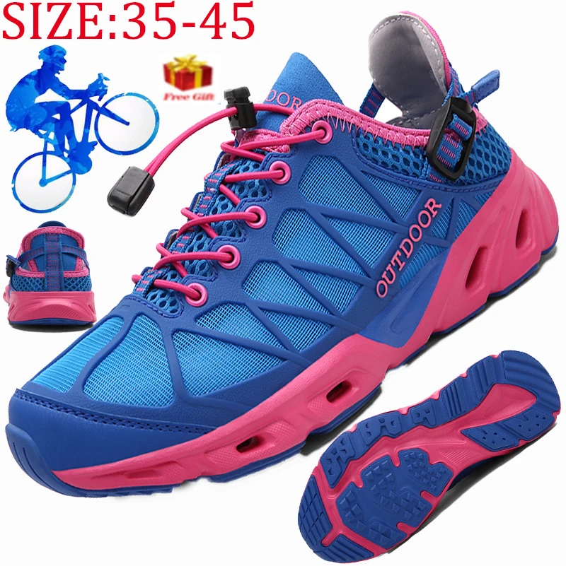 

Lovers lock-free cycling shoes outdoor hiking shoes breathable sports casual shoes upstream men and women travel shoes