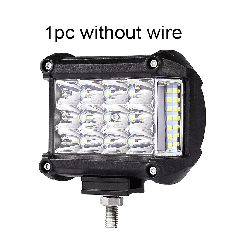 1pc without wire Partol 4 дюйма 57W светодиодный рабочий светильник трехрядный светильник бар комбинированный прожектор балки внедорожные 4WD 4x4 светодиодный бар для пикап Camper прицеп 12V 24V - Цвет: 1pc without wire