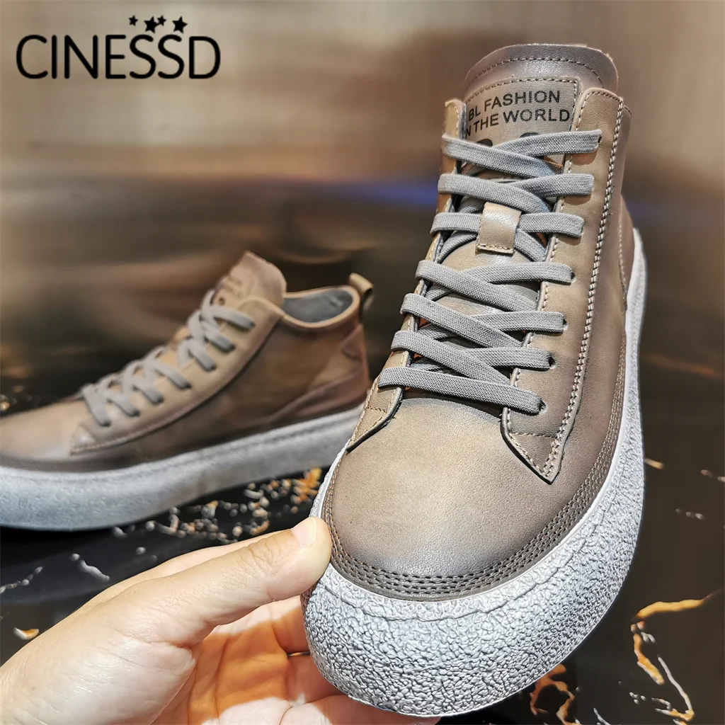 Мужские кроссовки на толстой подошве коричневые повседневные спецодежда 2021 |