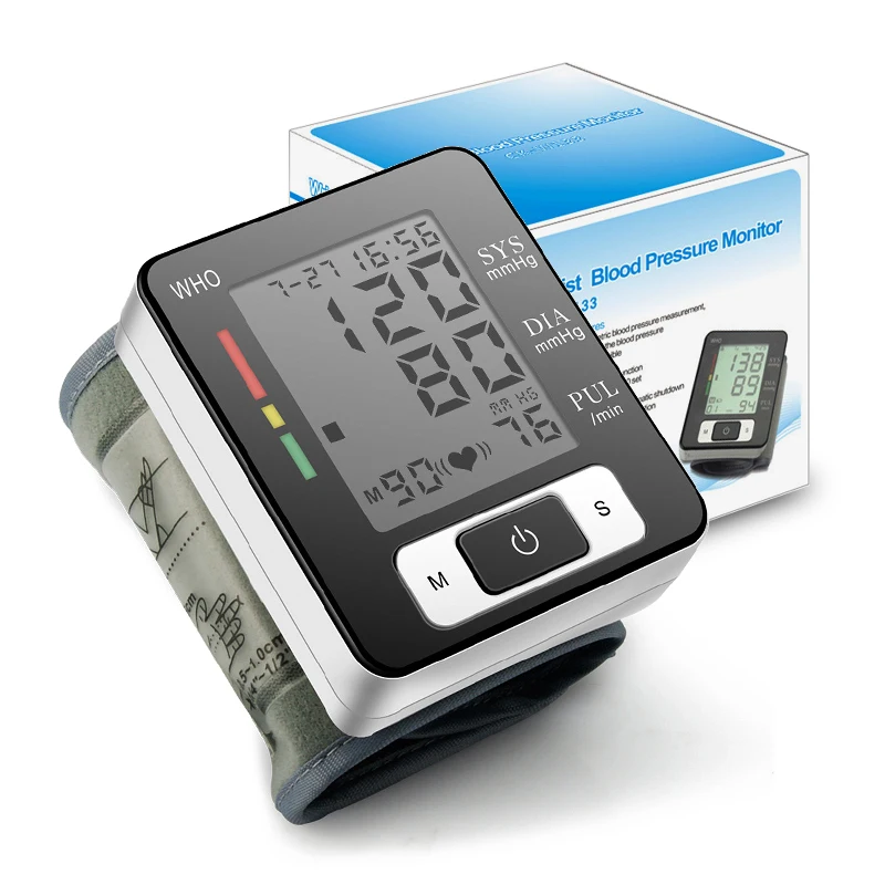 

Digital Wrist Automatic Blood Pressure Monitor Meter Tonometer Gauge Portable BP Sphygmomanometer Arterial Pressure Machine