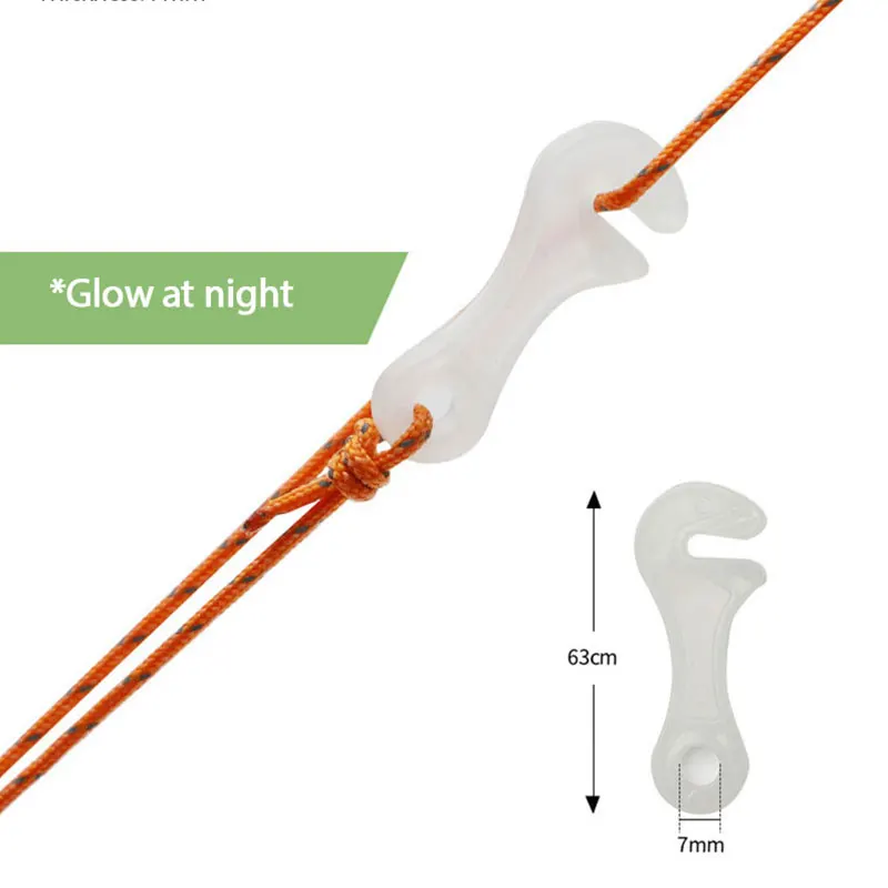 1 ~ 10 шт. светящаяся веревка Пряжка флуоресцентная для палатки оповещение