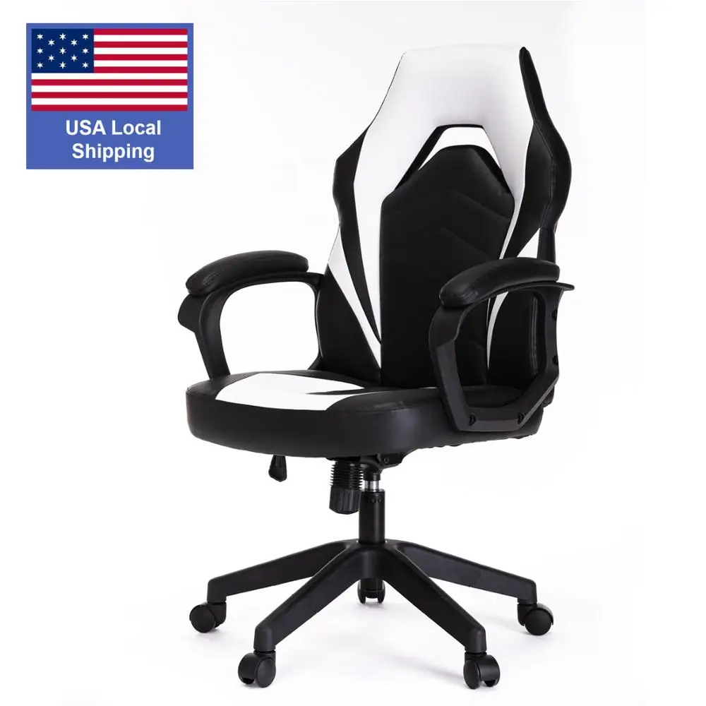 

Racing Gaming Chair Executive Bonded Leather Computer Office Chair with Adjustable Height and Padding Armrest